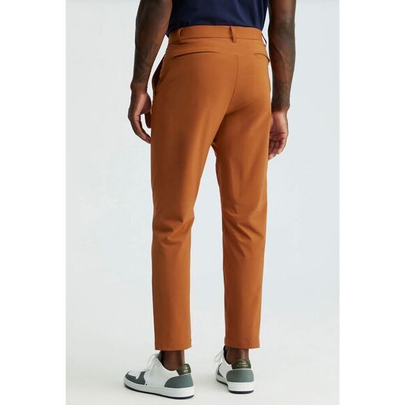 Fabletics Rust Orange Straight Leg Nylon Water Resist Zipper Pants Men's Large - Picture 9 of 10
